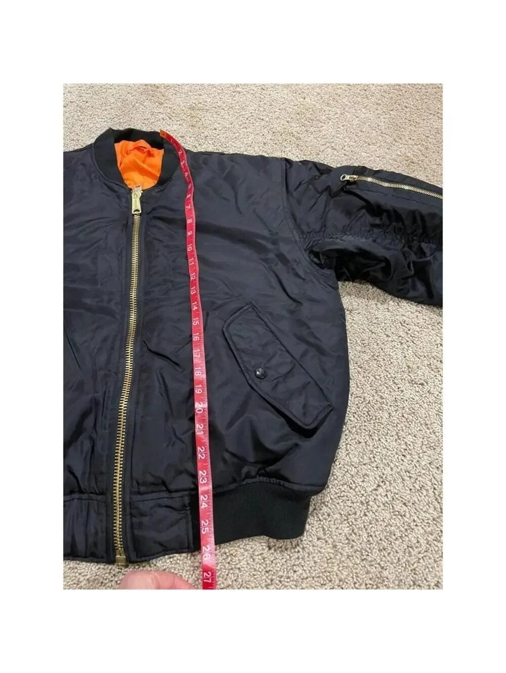Military MA1 Flyer’s Man Intermediate USAF bomber Reversible Jacket Medium Black